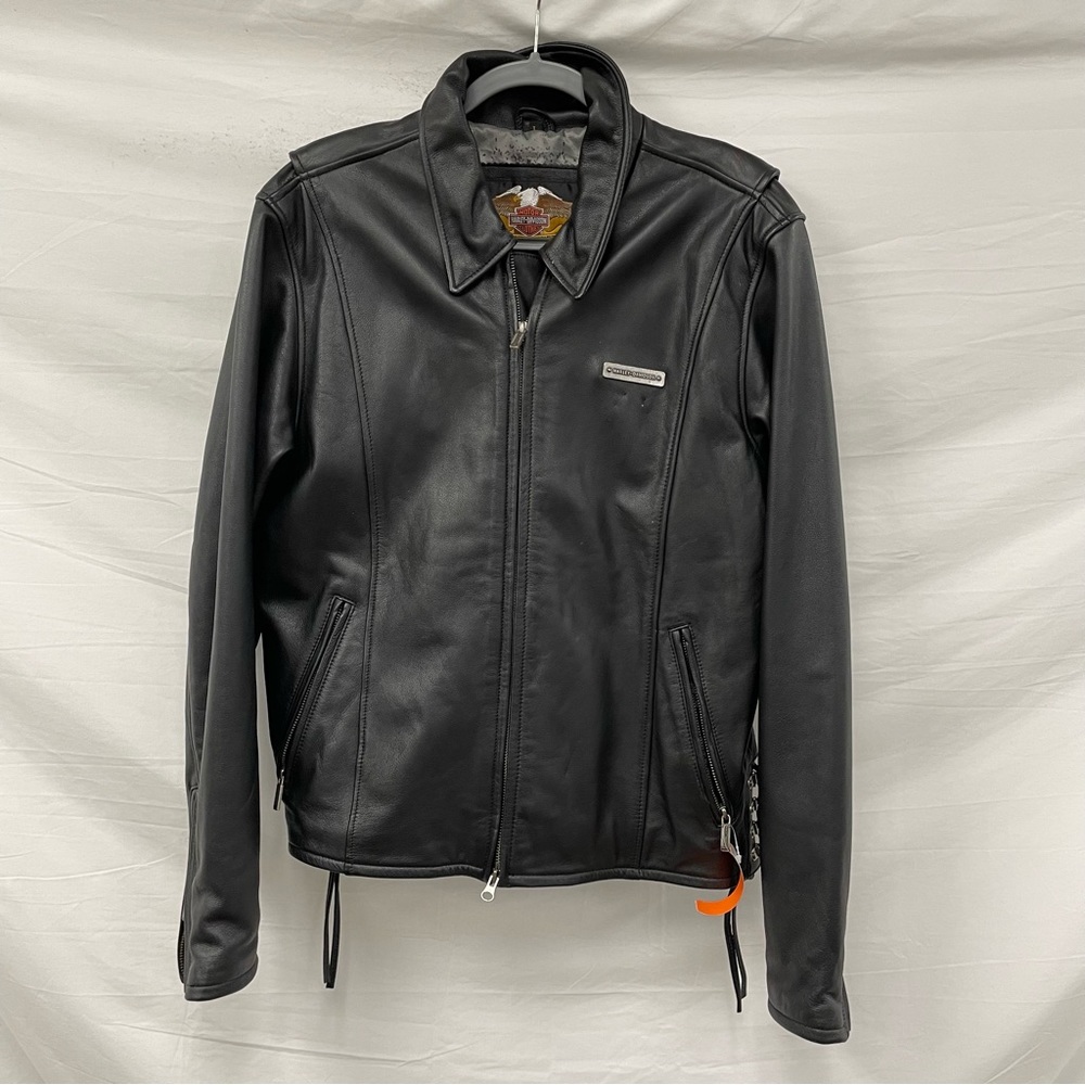 Harley Davidson black leather jacket size Large